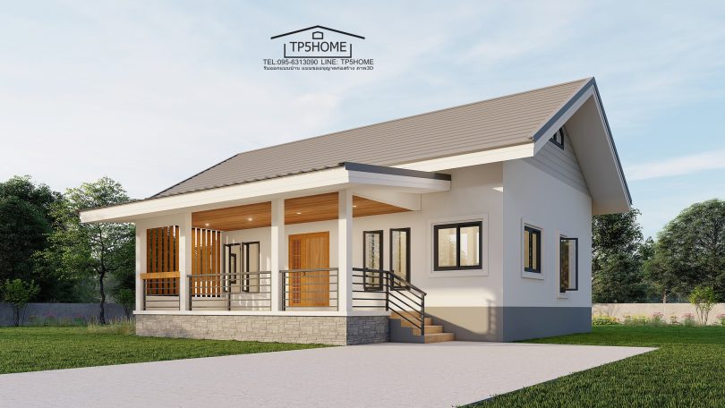 Elevated 2-Bedroom House Design With Front & Back Balcony