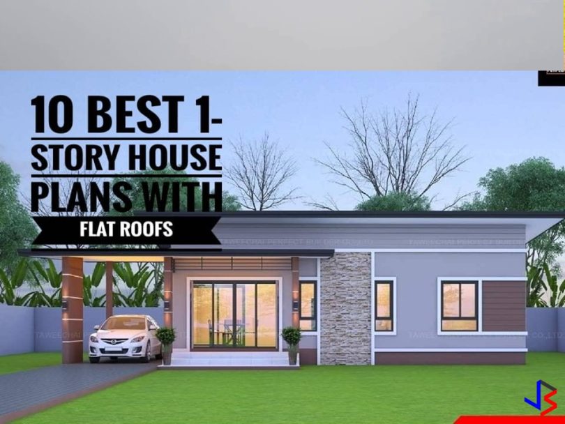 10 Best One-Story House Plan With Flat Roof Design