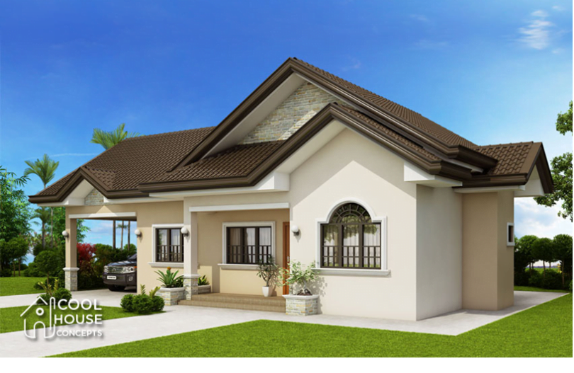 5 Bungalow House Design With 3 Bedrooms And 2 Bathrooms (Floor Plans Included)