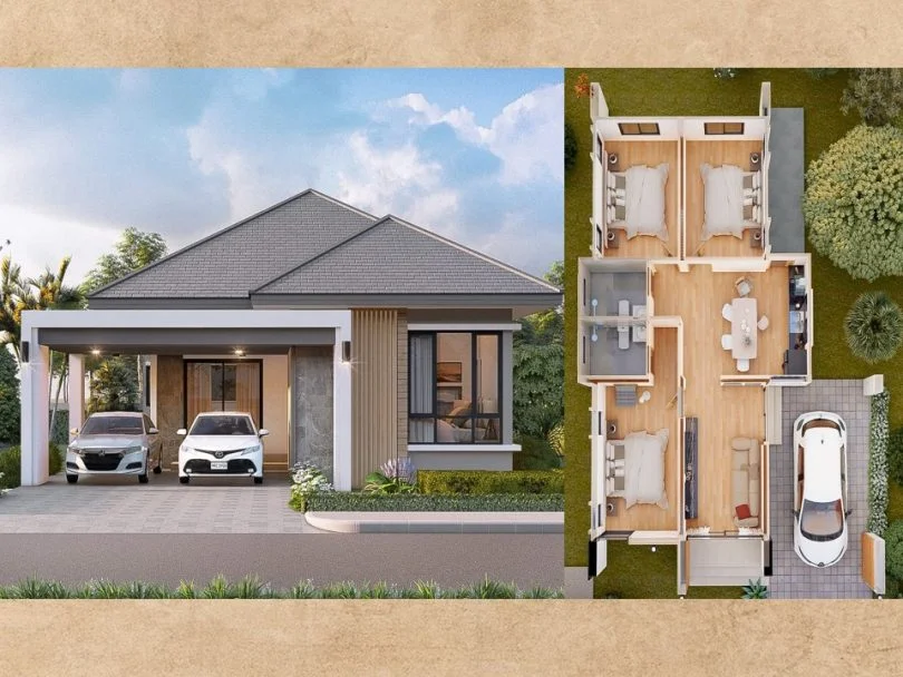 7 Stunning Ideas for One-Story Residential House with Floor Plans