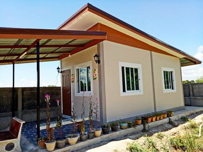 These houses design consists of a living/dining room, a kitchen, one bathroom, and one to two bedrooms. The total area of these houses is under 96 square meters. The construction budget is approximately below 1 - 1.2 million baht.