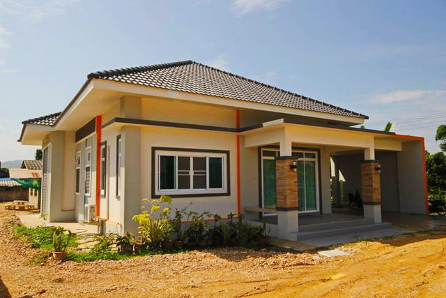 Bungalow is a classic and traditional family house. Today, we are showing you three bungalows you can choose from in case you're overwhelmed with all the choices out there. These 3 bungalow house consists of 2-3 bedrooms, 2-3 bathrooms, 1 living room, 1 kitchen, and the living area is more than 90 sq.m.  Let's take a look.